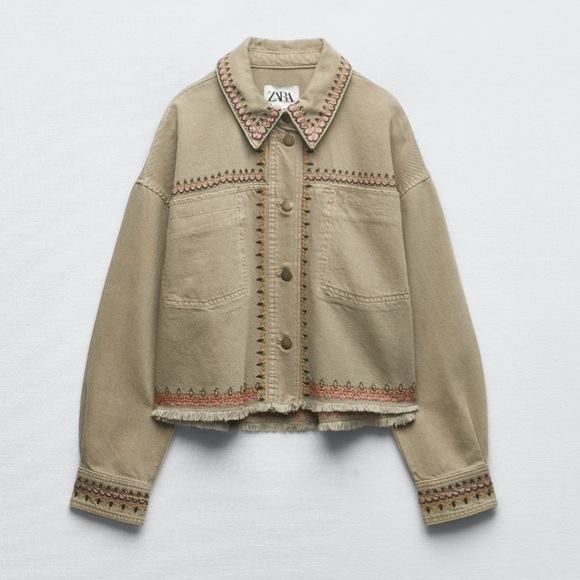 Zara Tan Jacket with Brown Accents - Picture 6 of 11